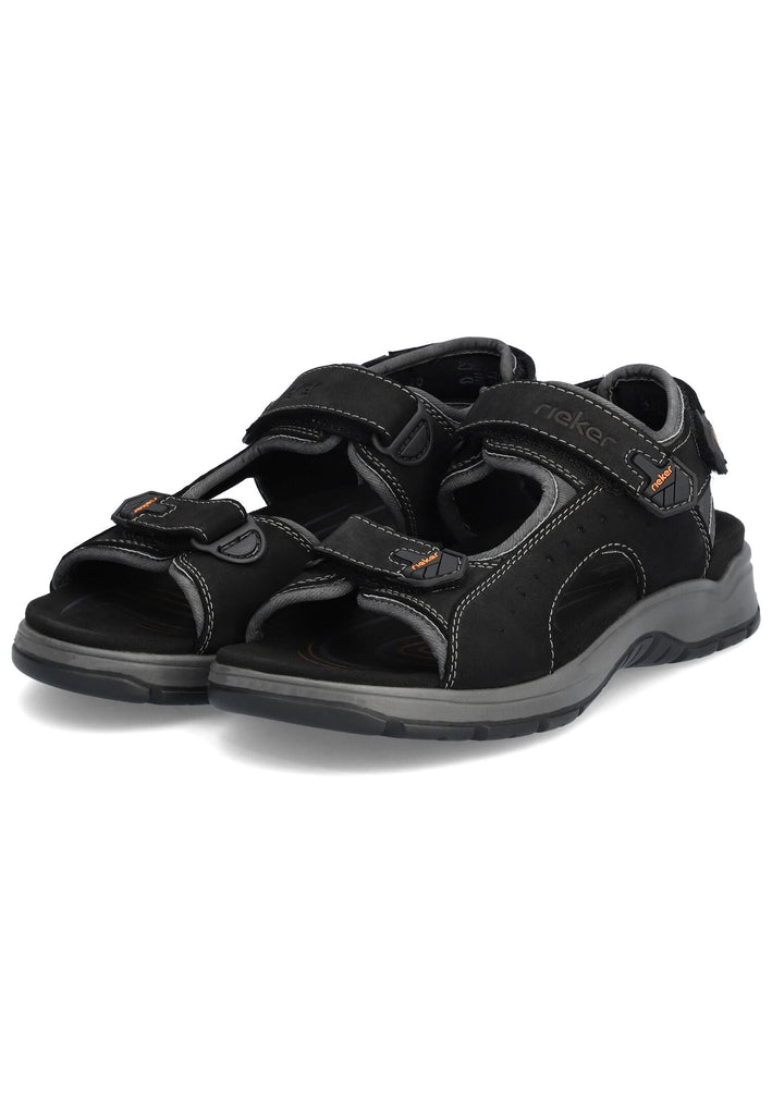 Rieker Wanderschuhe Leder/Textil Schwarz/Grau