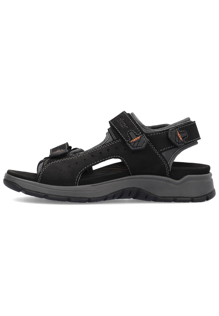 Rieker Wanderschuhe Leder/Textil Schwarz/Grau