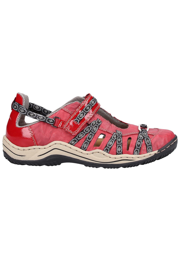 Rieker Wanderschuhe Lederimitat Rot