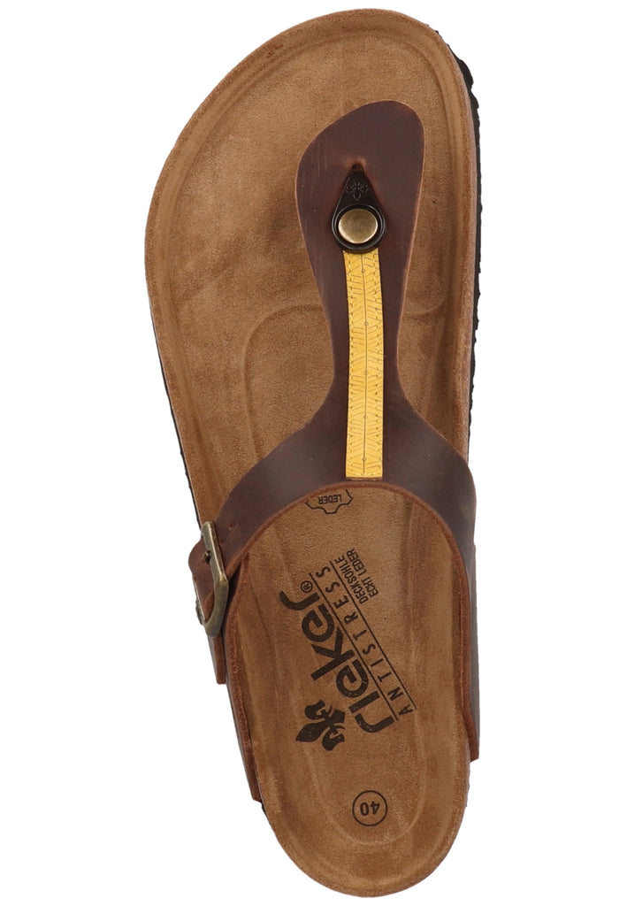 Rieker Zehensteg Leder Schoko