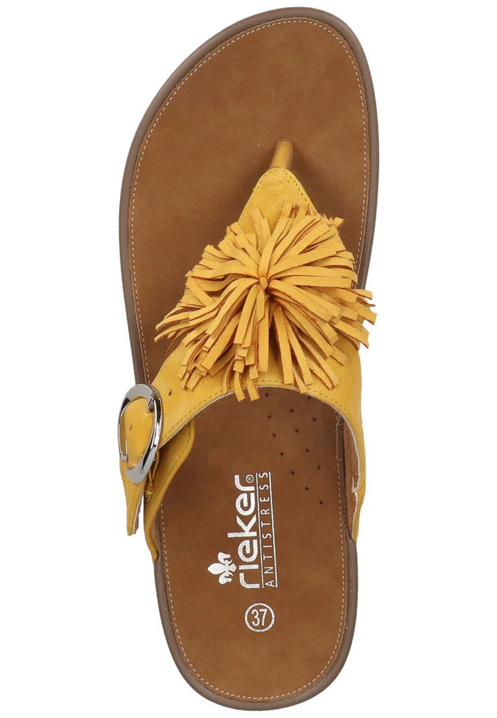 Rieker Zehensteg Lederimitat Gelb