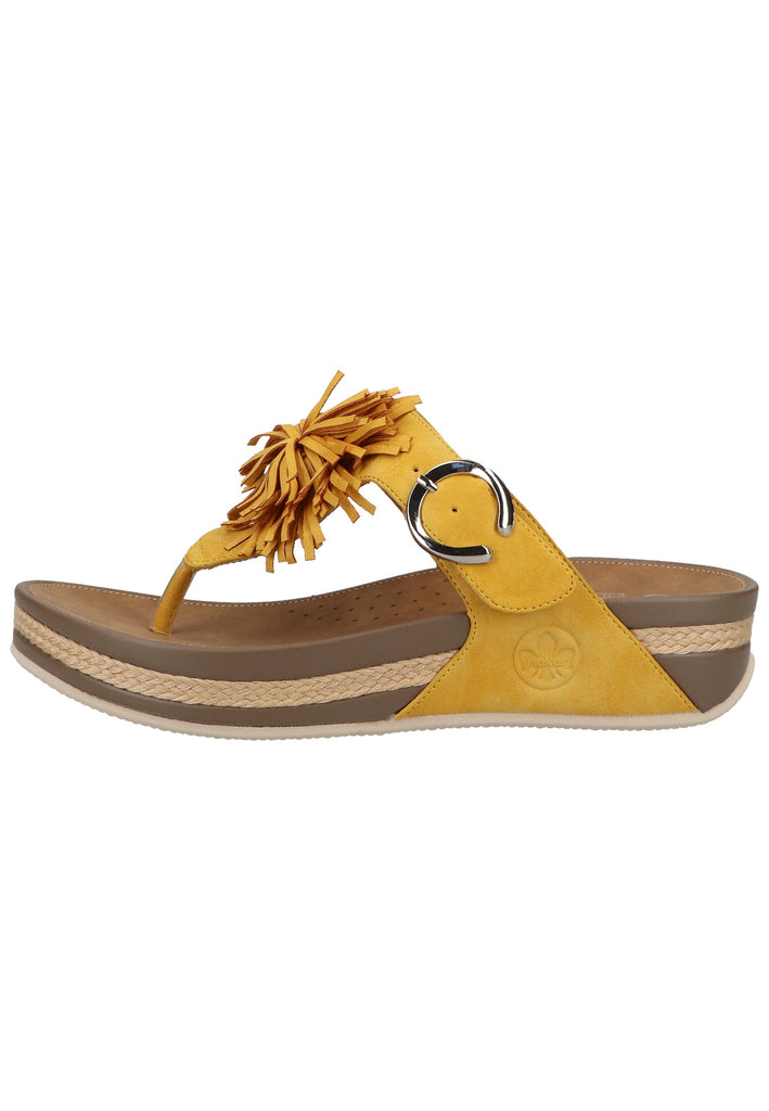 Rieker Zehensteg Lederimitat Gelb