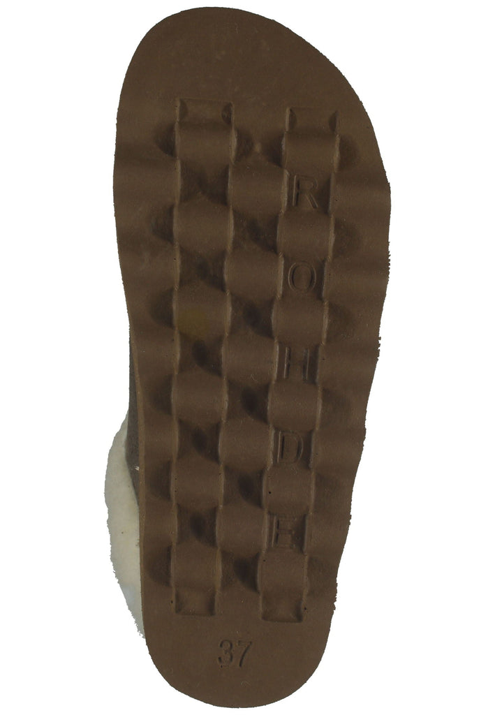 Rohde Hausschuhe Leder Erde Warmfutter