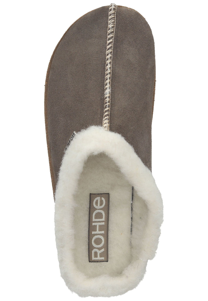 Rohde Hausschuhe Leder Erde Warmfutter