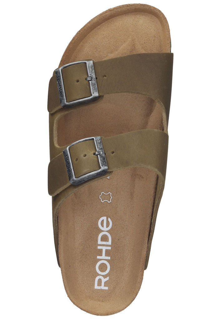 Rohde Hausschuhe Leder Olive