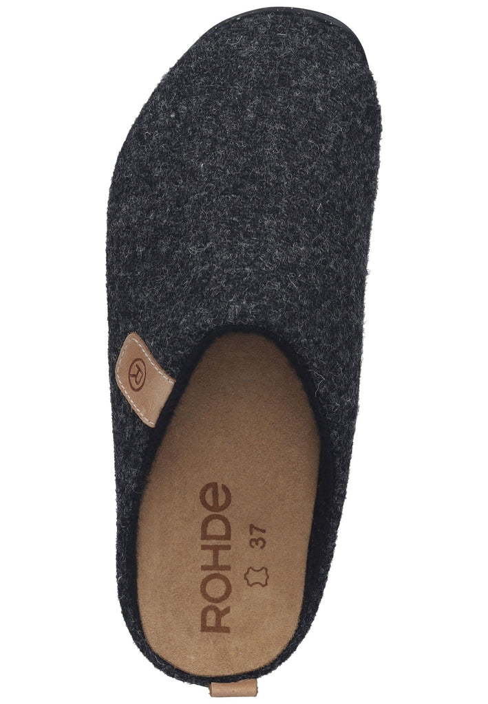 Rohde Hausschuhe Textil Anthrazit Warmfutter