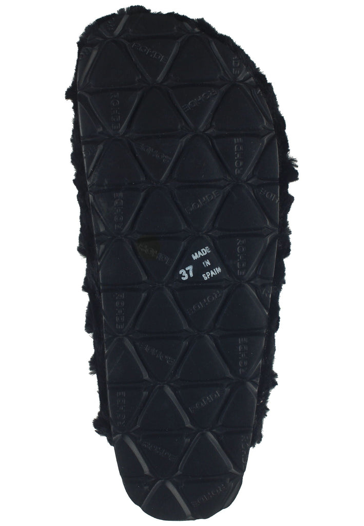 Rohde Hausschuhe Textil Schwarz Warmfutter