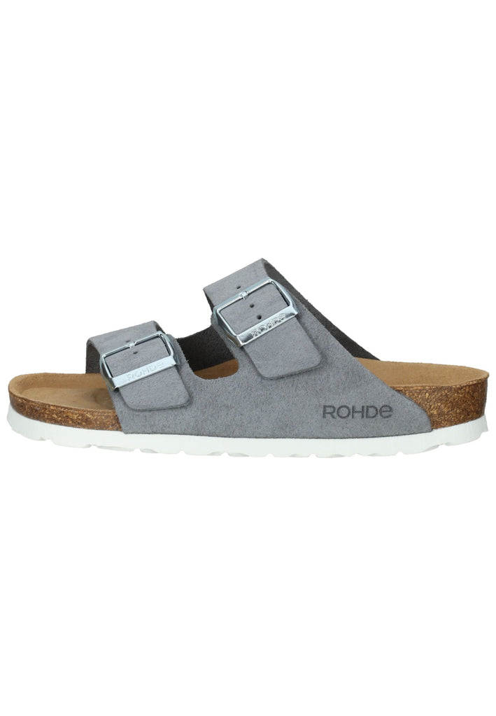 Rohde Hausschuhe Veloursleder Hellgrau