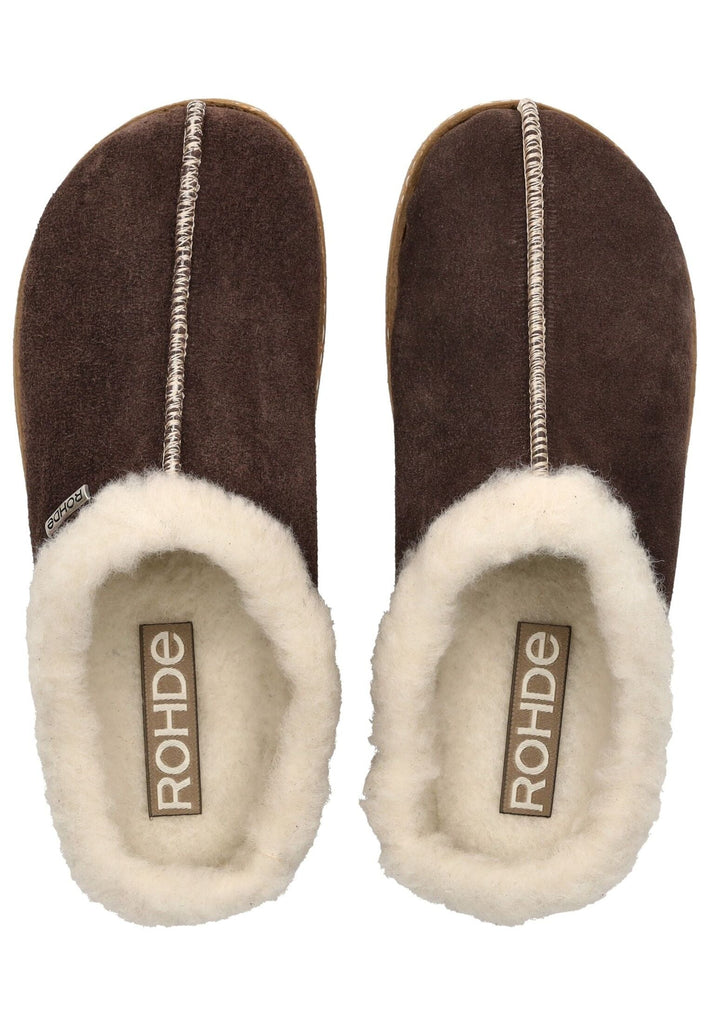 Rohde Hausschuhe Veloursleder Mocca Warmfutter