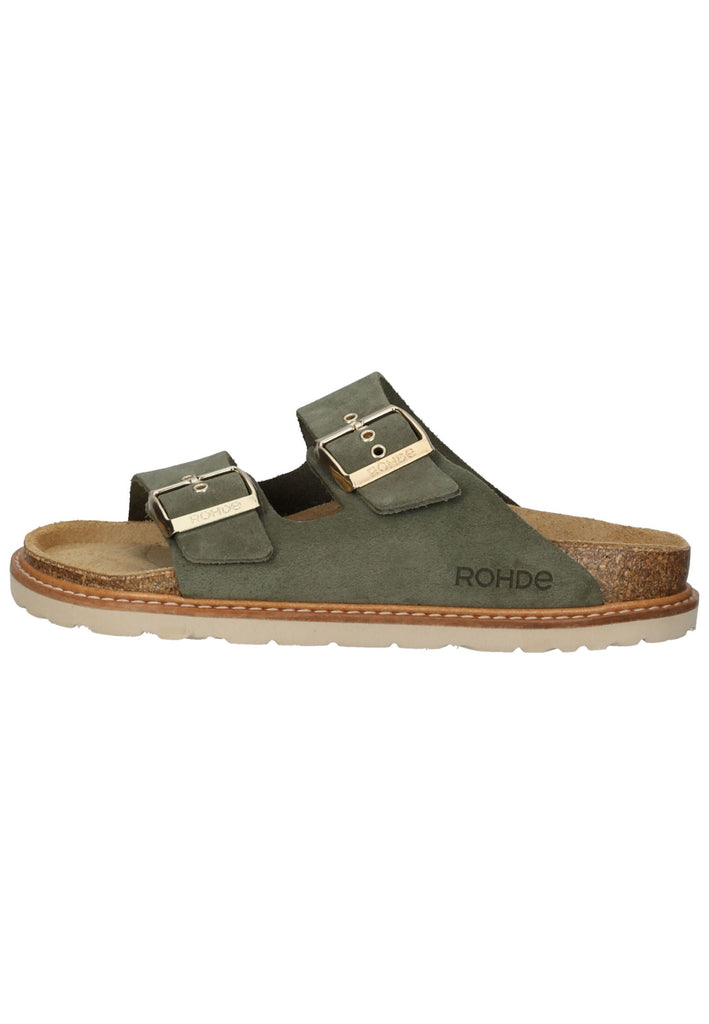 Rohde Hausschuhe Veloursleder Olive