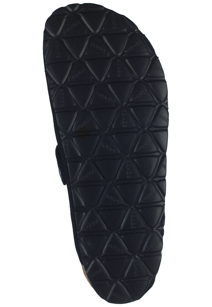 Rohde Hausschuhe Veloursleder Schwarz