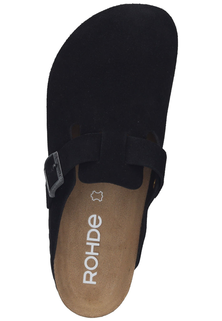 Rohde Hausschuhe Veloursleder Schwarz