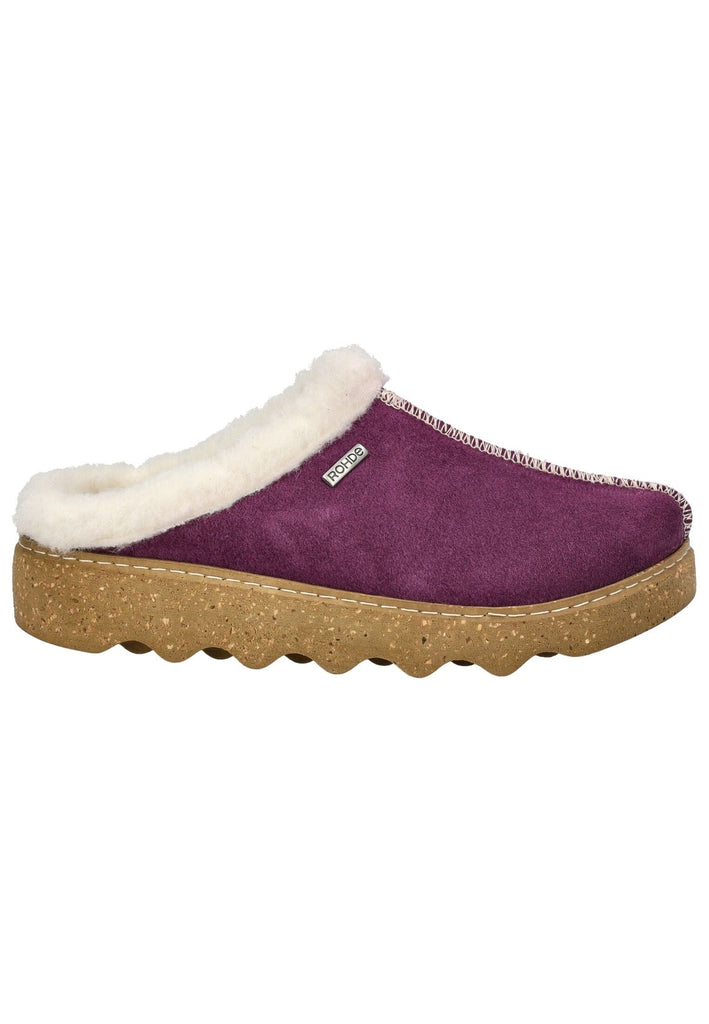 Rohde Hausschuhe Veloursleder Violett Warmfutter