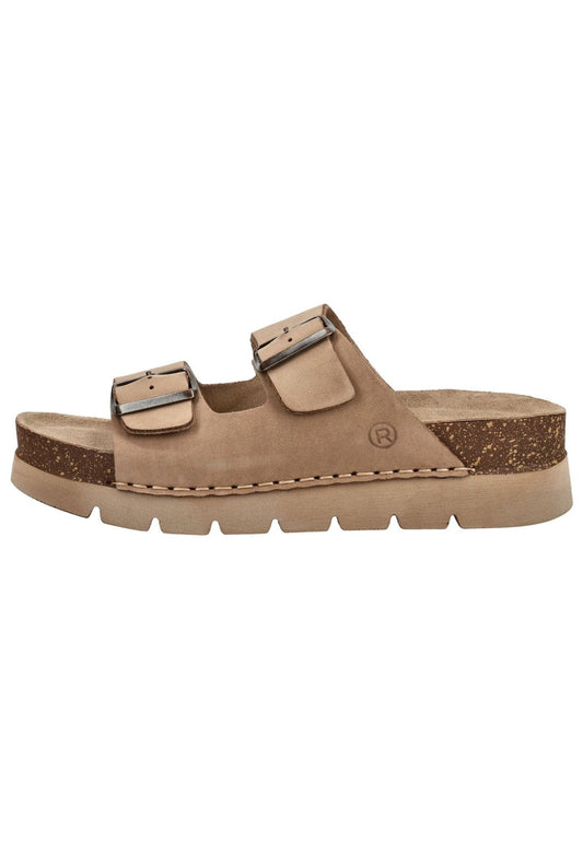Rohde Pantoletten Leder Beige