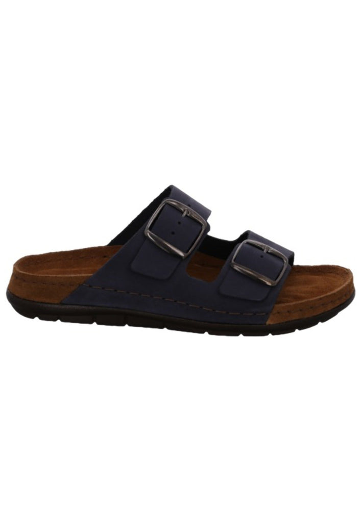 Rohde Pantoletten Leder Dunkelblau