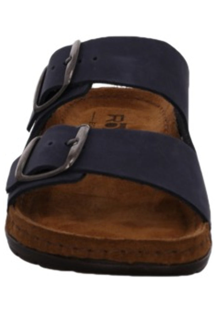 Rohde Pantoletten Leder Dunkelblau