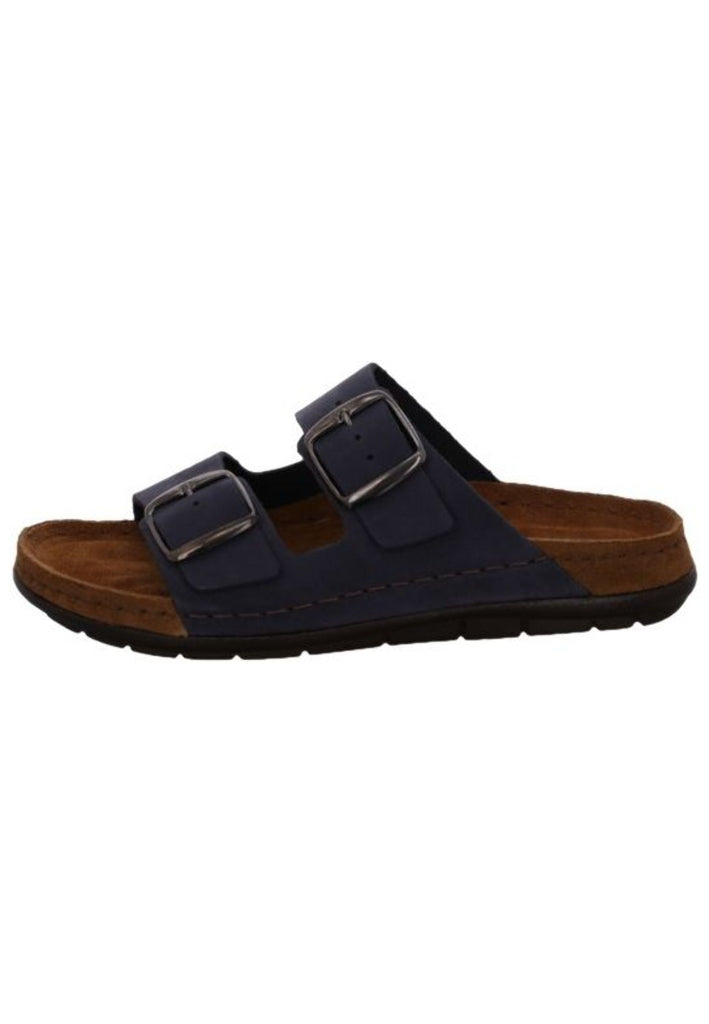 Rohde Pantoletten Leder Dunkelblau