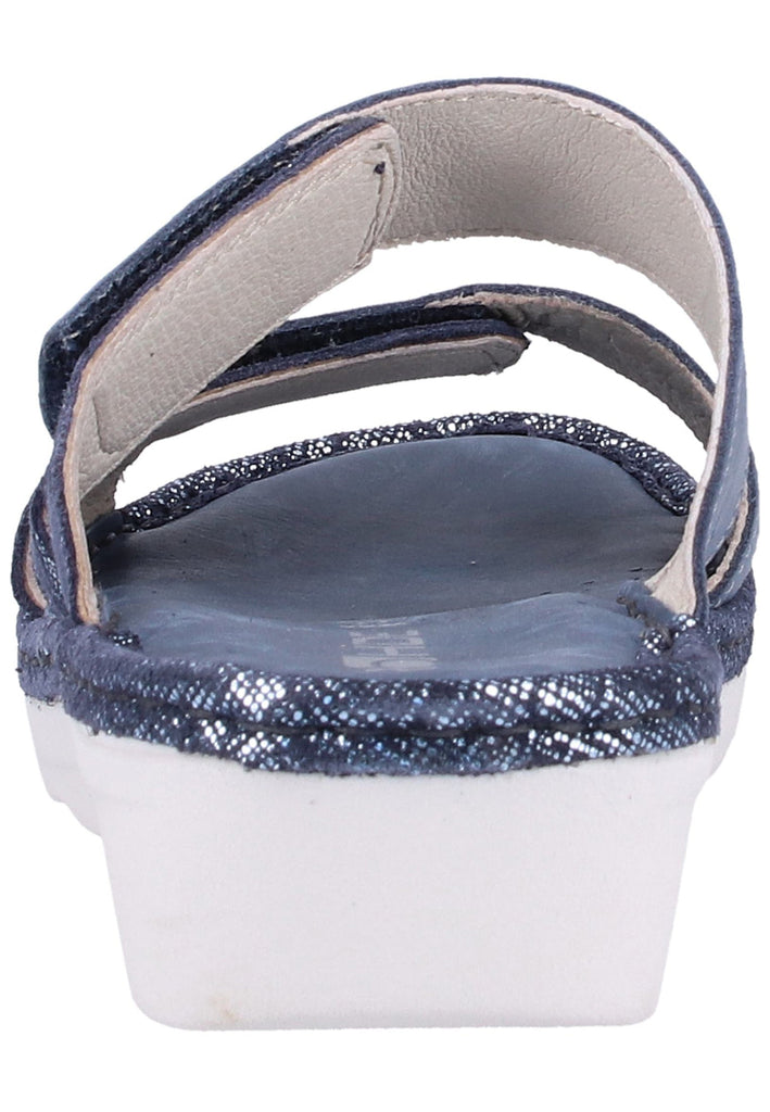 Rohde Pantoletten Leder dunkelblau