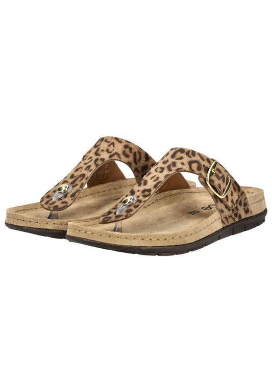 Rohde Pantoletten Leder Leopard
