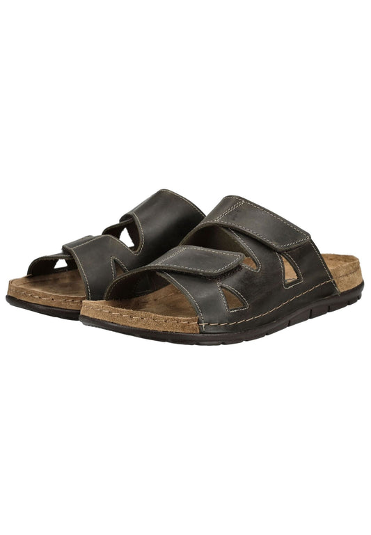 Rohde Pantoletten Leder Olive