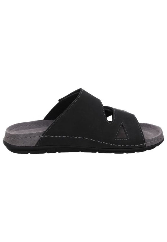 Rohde Pantoletten Leder Schwarz