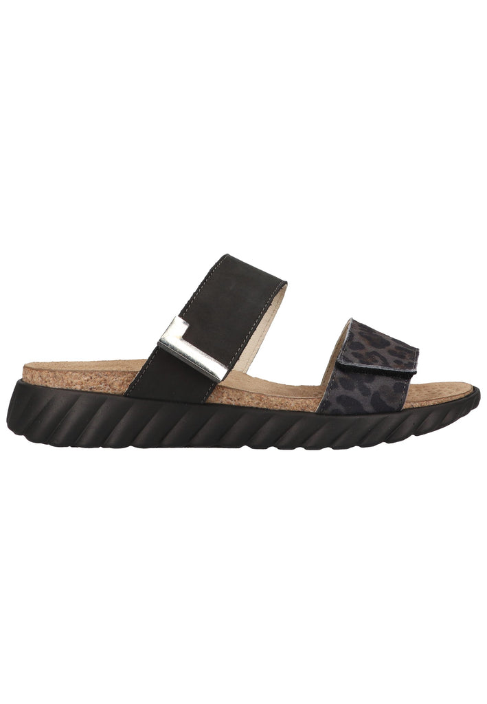 Rohde Pantoletten Leder Schwarz