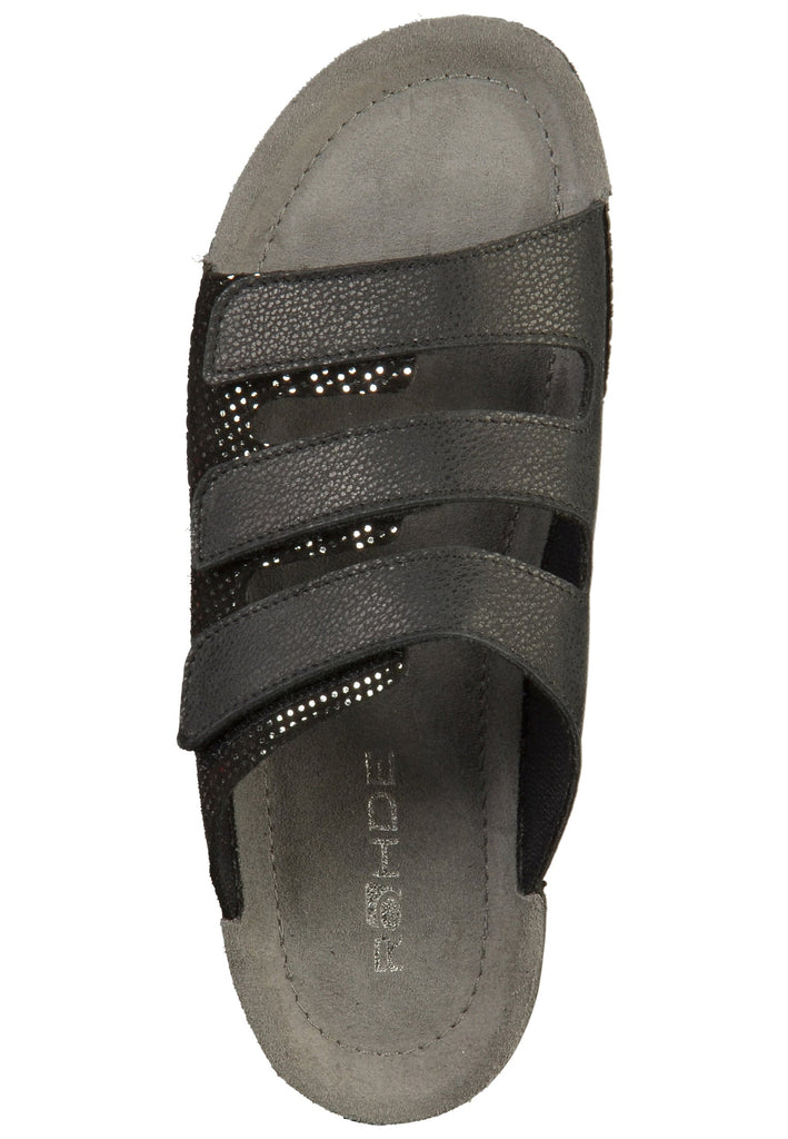 Rohde Pantoletten Leder Schwarz