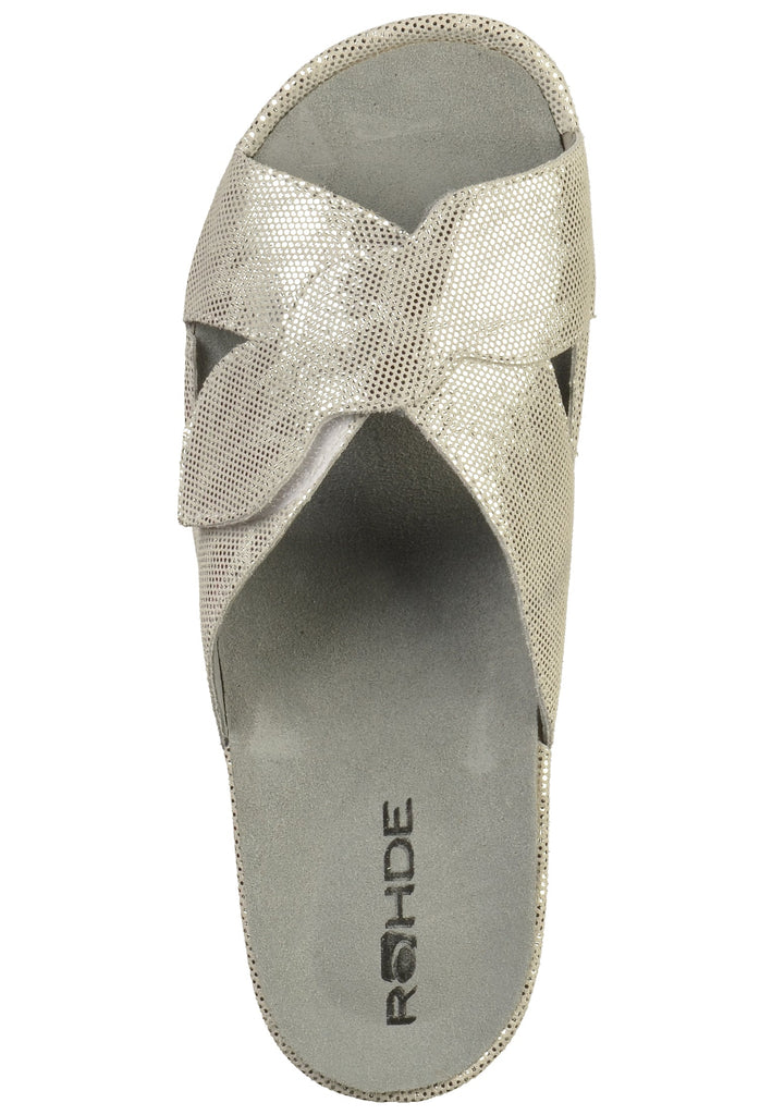 Rohde Pantoletten Leder Silber