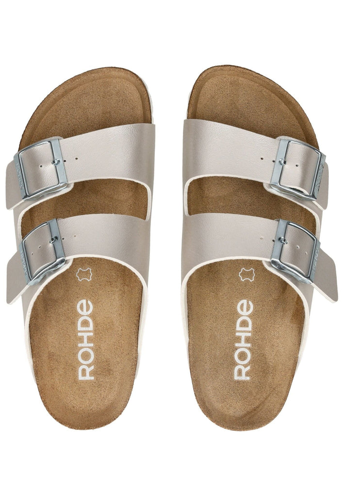 Rohde Pantoletten Leder Weiß