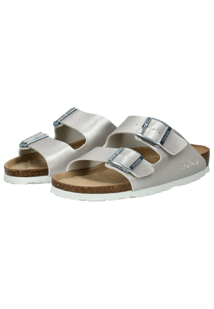 Rohde Pantoletten Leder Weiß