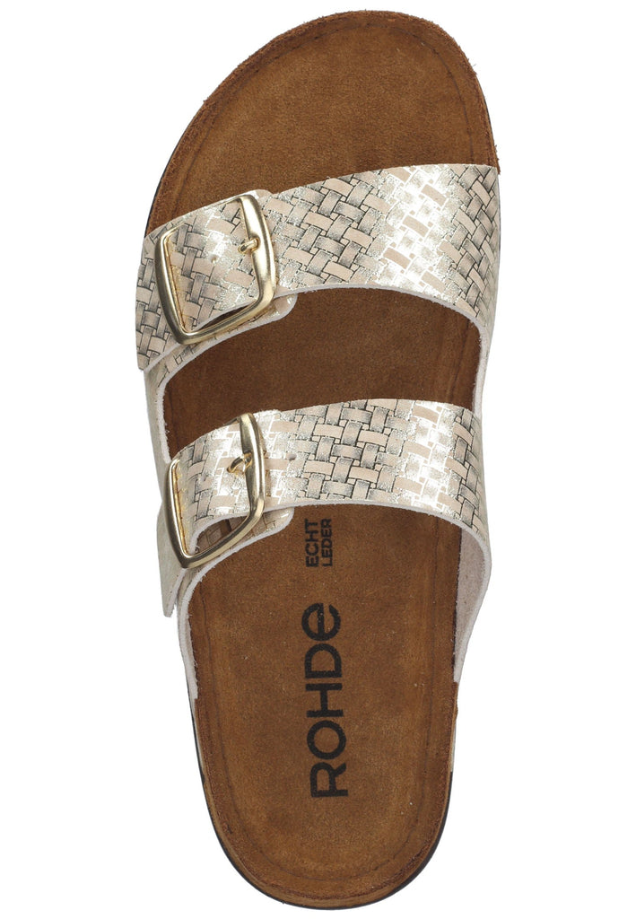 Rohde Pantoletten Lederimitat Gold