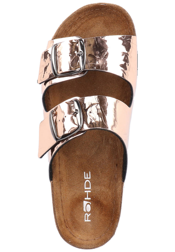 Rohde Pantoletten Lederimitat Kupfer