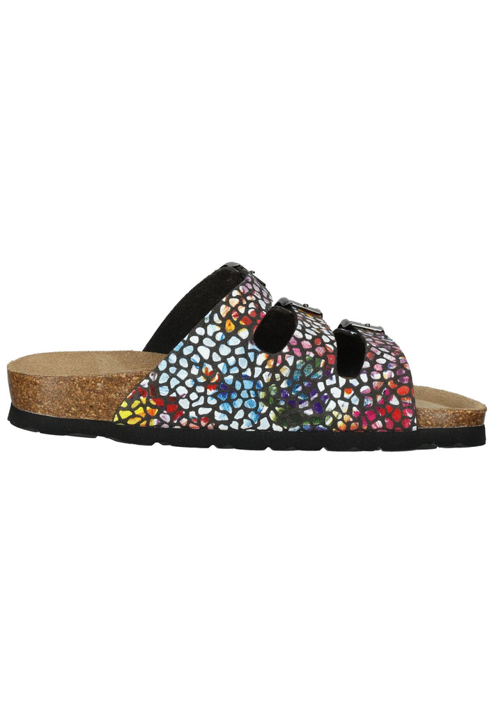 Rohde Pantoletten Lederimitat Mehrfarbig