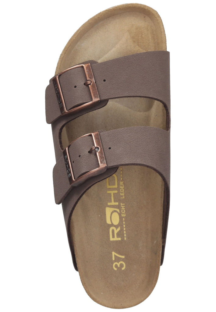 Rohde Pantoletten Lederimitat Mocca