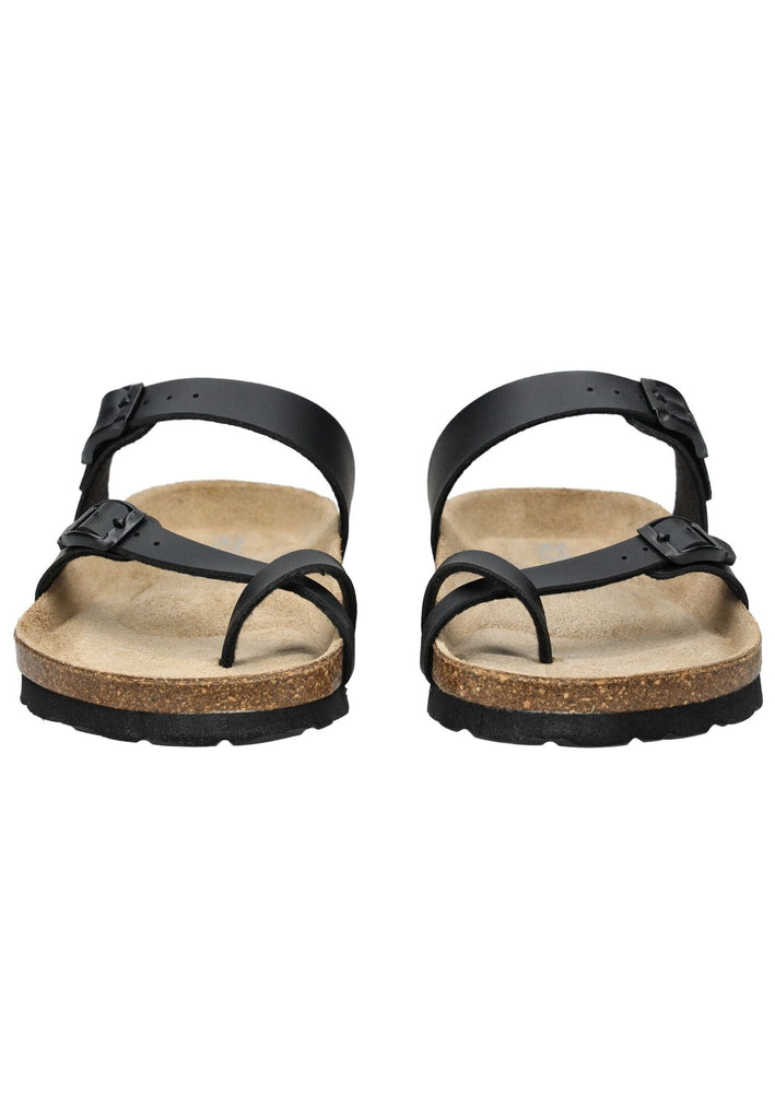 Rohde Pantoletten Lederimitat Schwarz