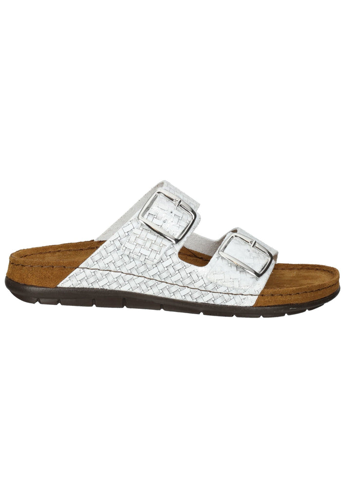 Rohde Pantoletten Lederimitat Silber