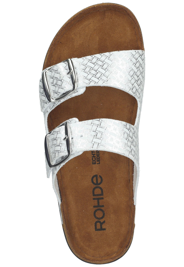 Rohde Pantoletten Lederimitat Silber