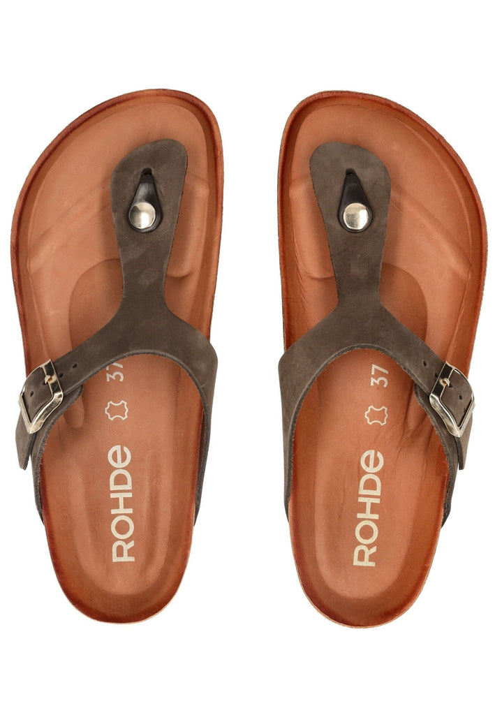 Rohde Pantoletten Nubukleder Mocca