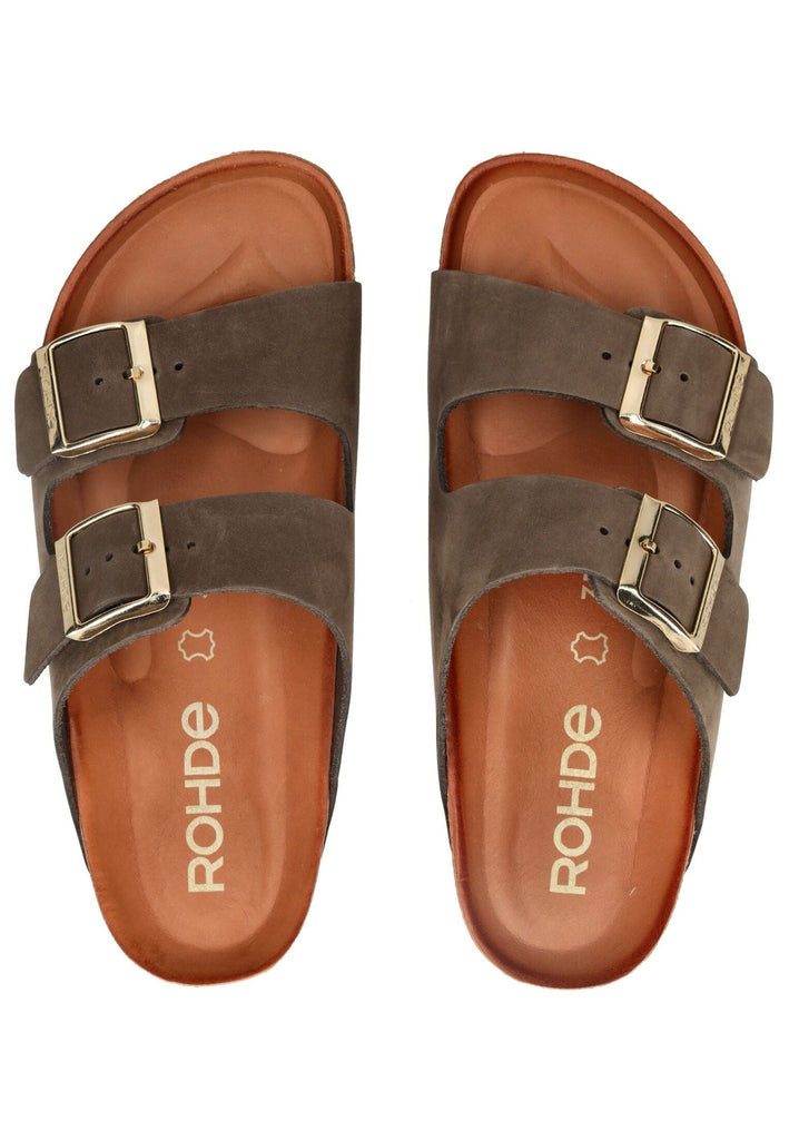 Rohde Pantoletten Nubukleder Mocca