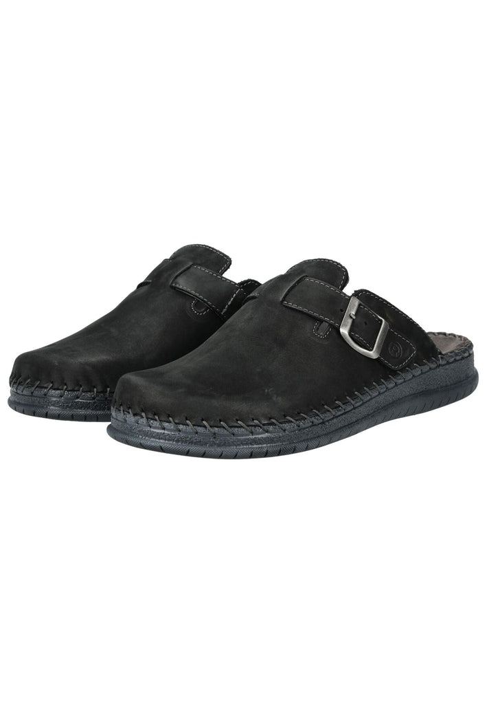 Rohde Pantoletten Nubukleder Schwarz