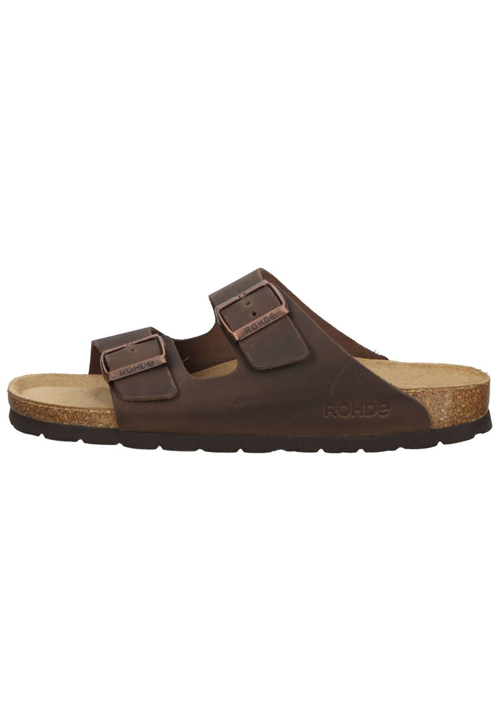 Pantoletten Rohde Hausschuhe Leder Mocca