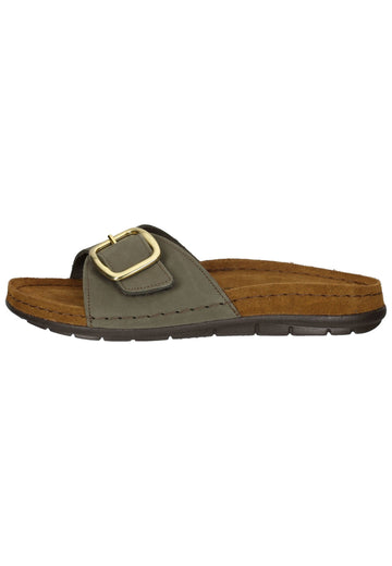 Pantoletten Rohde Hausschuhe Leder Olive