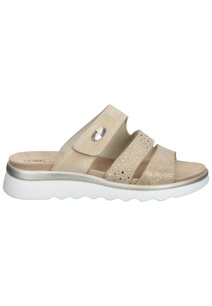 Rohde Pantoletten Veloursleder Beige