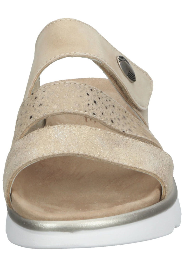 Rohde Pantoletten Veloursleder Beige