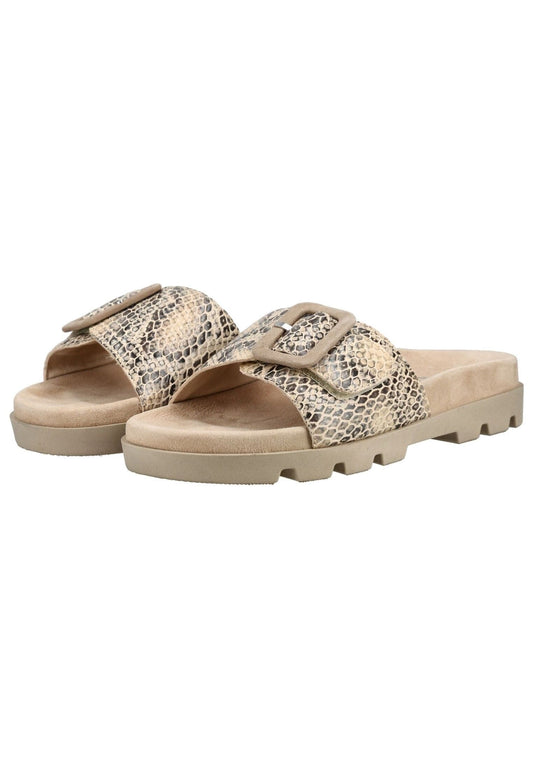 Rohde Pantoletten Veloursleder Beige