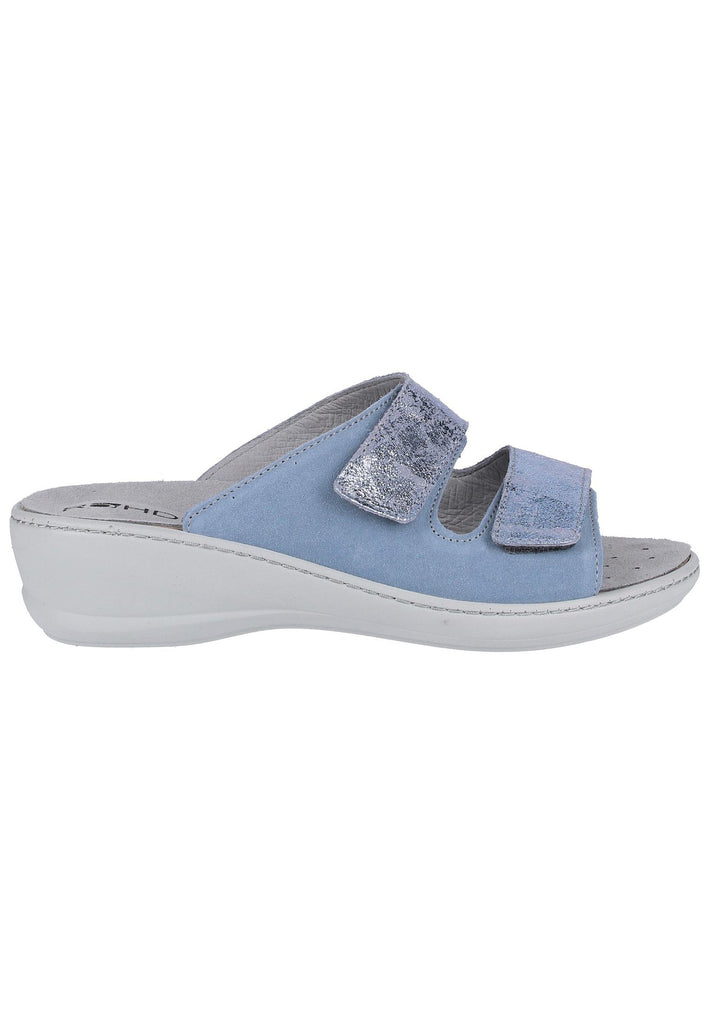 Rohde Pantoletten Veloursleder Blau