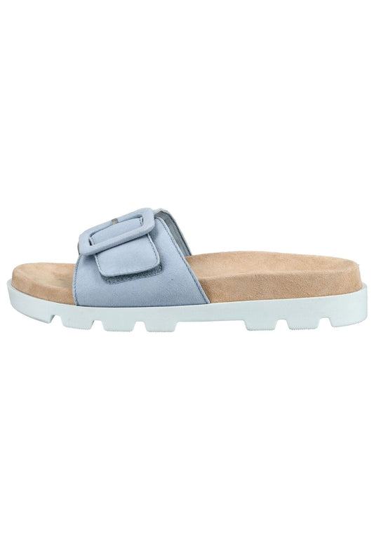 Rohde Pantoletten Veloursleder Hellblau