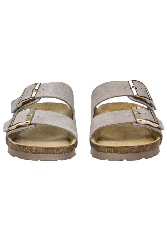 Rohde Pantoletten Veloursleder Leinen