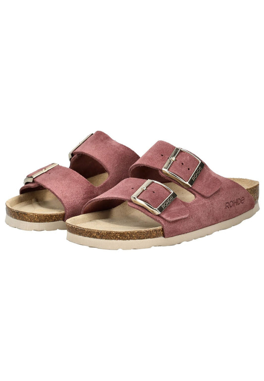 Rohde Pantoletten Veloursleder Violett