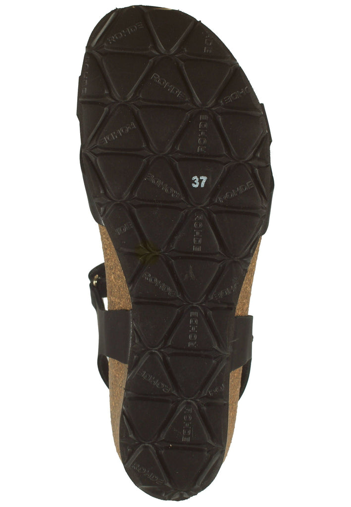 Rohde Sandalen Nubukleder Schwarz